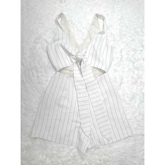 Aritizia Wilfred Ecoulement Romper White/Black Striped Sleeveless Size 2 - Picture 2 of 3